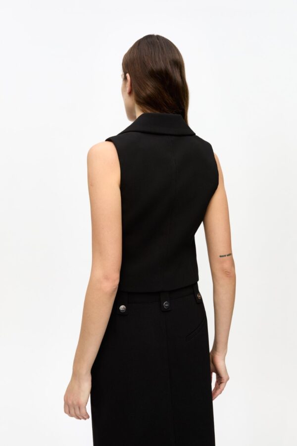 BONDED CREPE VEST, black - Image 2