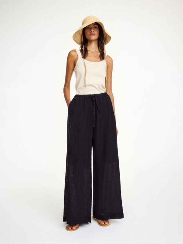 CLORELLA WIDE-LEG TROUSERS, black