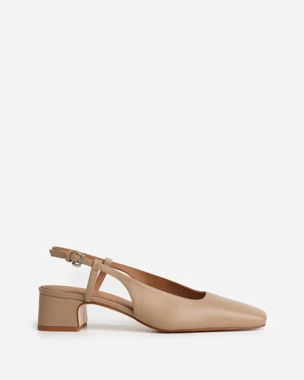 ELIN LEATHER HEELS, beige