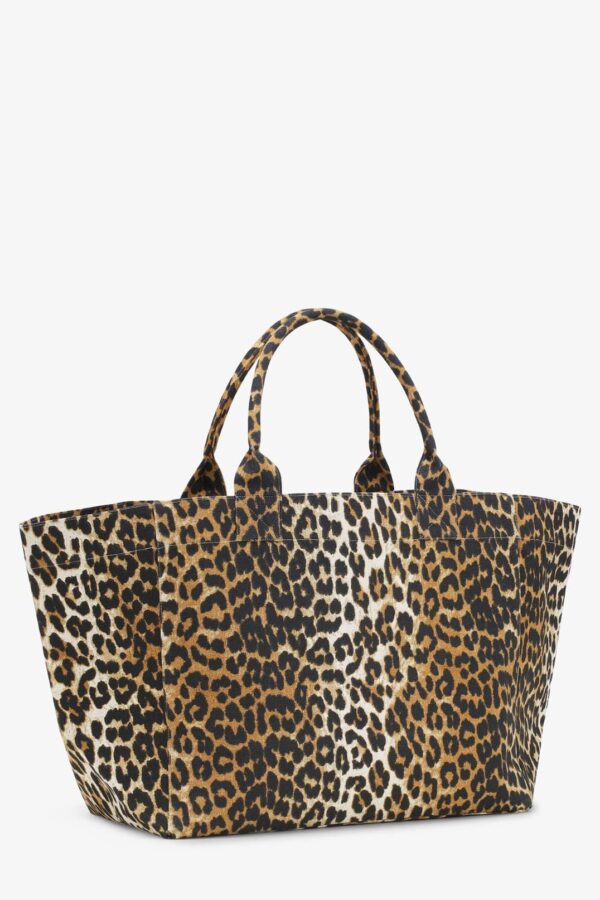 OVERSIZED LEOPARD-PRINT CANVAS TOTE BAG - Image 2