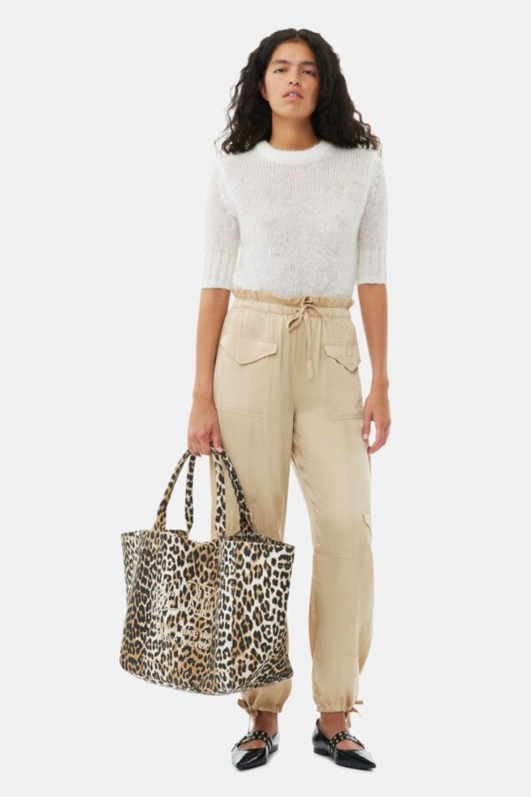 OVERSIZED LEOPARD-PRINT CANVAS TOTE BAG - Image 3