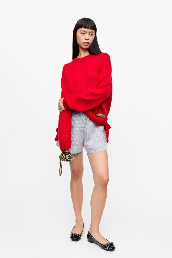 RED FUTURE WOOL MIX OVERSIZED JUMPER, racing red