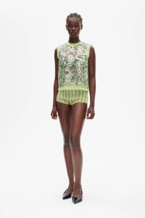 MANIRA BLOUSE, herbal garden sequins - 36