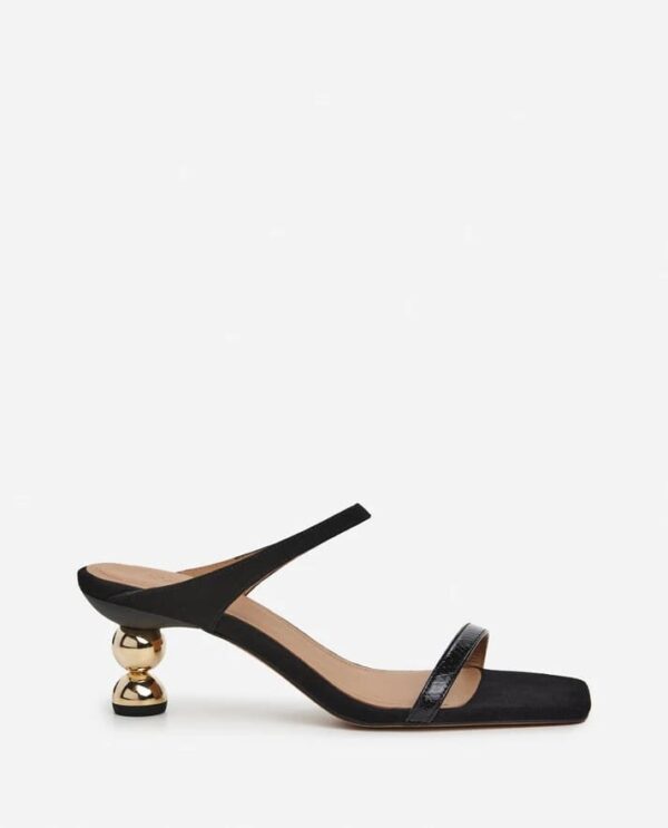ALI LEATHER SANDALS, black