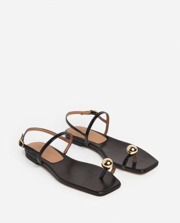 IDRIS LEATHER SANDALS, snake black - Image 2