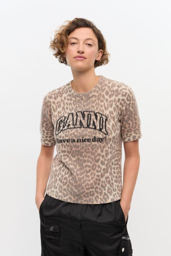 WOOL MIX T-SHIRT, leopard - Image 2