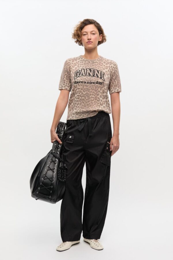 WOOL MIX T-SHIRT, leopard