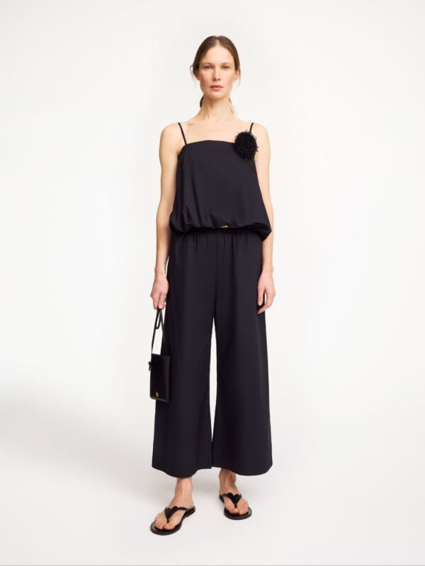 LUISA HIGH-WAIST TROUSERS, black
