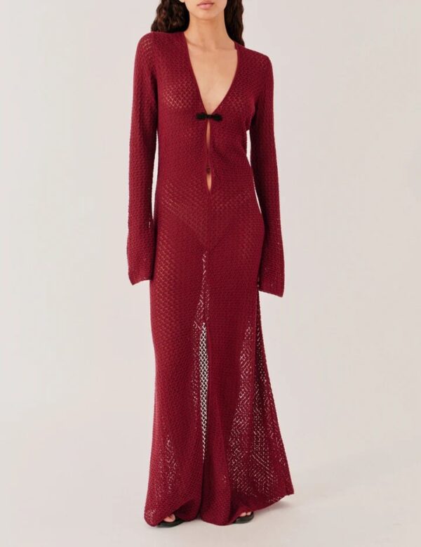 TANZANIA DRESS, burgundy - Image 2