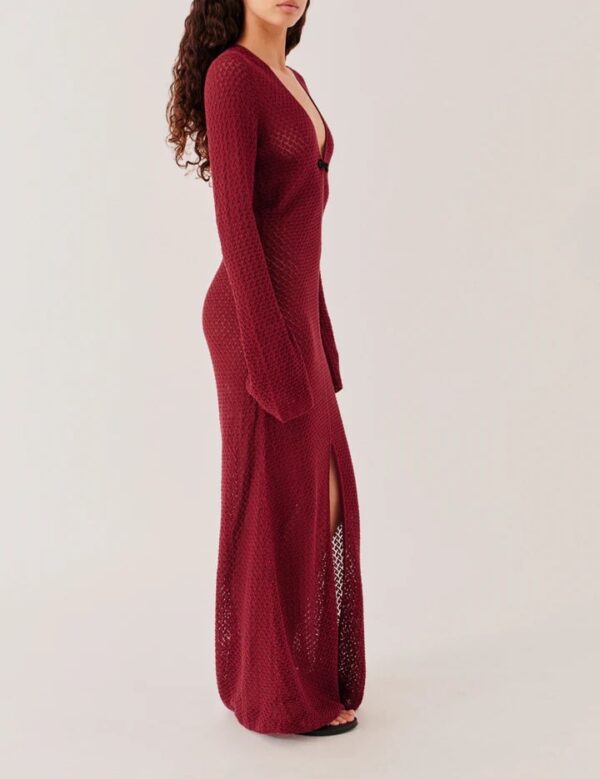 TANZANIA DRESS, burgundy - Image 3