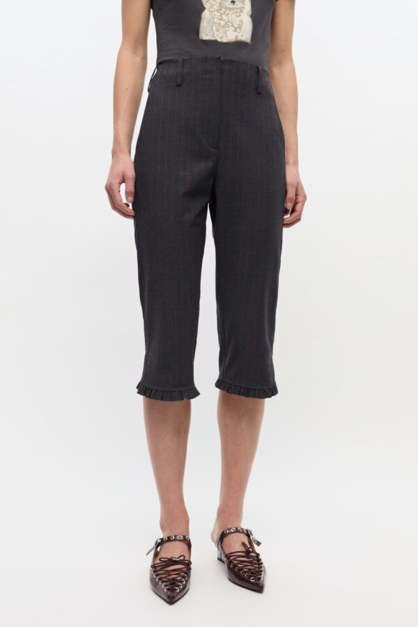 BLACK PINSTRIPE CAPRI TROUSERS, phantom - Image 2