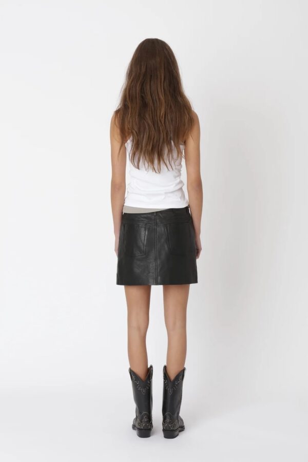 KAMI LEATHER SKIRT, black - Image 2