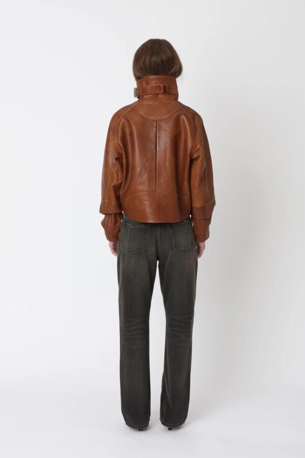 TIBBY LEATHER JACKET, washed red - Image 3