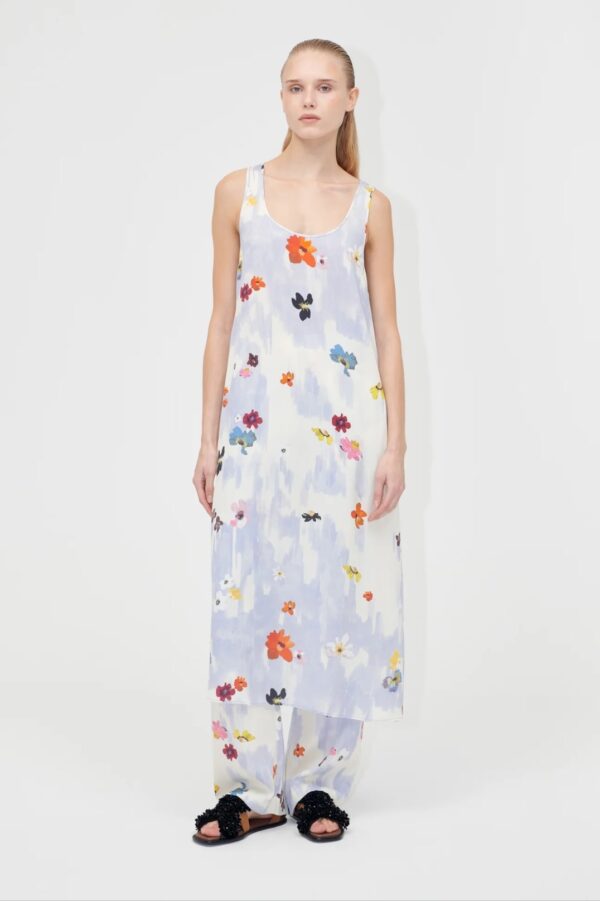 TANK LONG DRESS, skyfall flowers