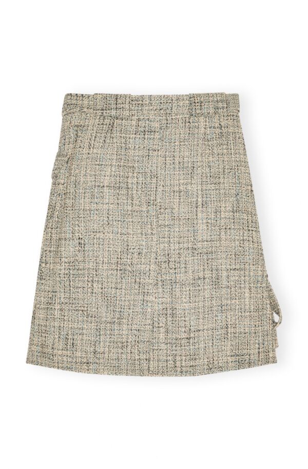 SUMMER TWEED SUITING WRAP SKIRT, alaskan blue - Image 2