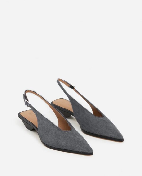 AVALON LEATHER PUMPS, hair stone grey