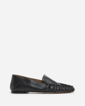 BON BON LEATHER LOAFERS, black - 40