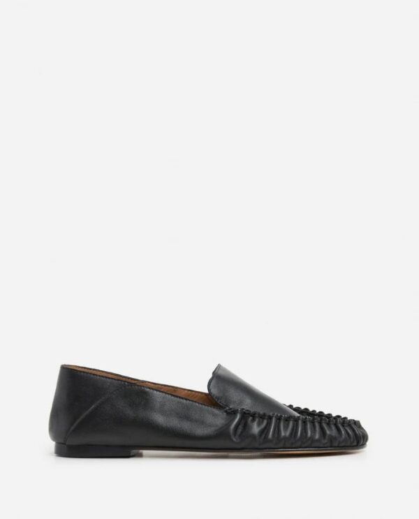 BON BON LEATHER LOAFERS, black