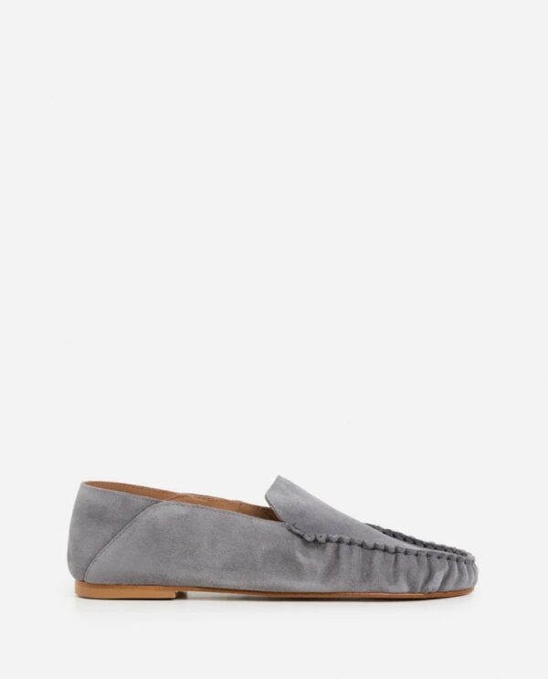 BON BON SUEDE LOAFERS, pearl grey