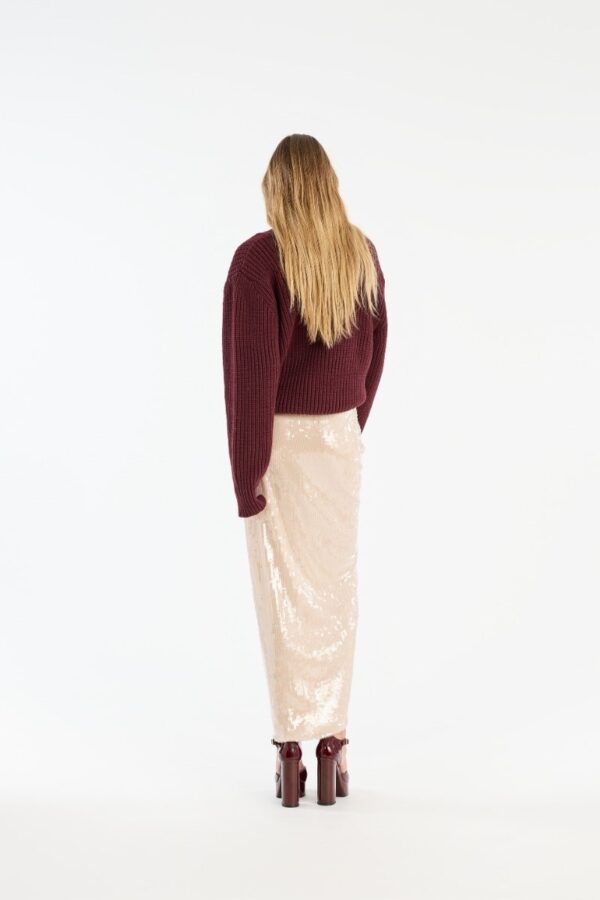 SEQUINS KNOT SKIRT, creme - Image 2
