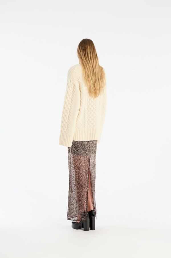 KNIT CABLE CREWNECK, white - Image 2