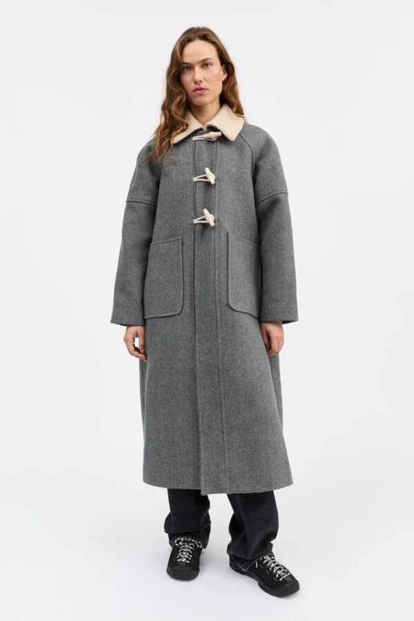 BIBI DUFFLE COAT, grey structure