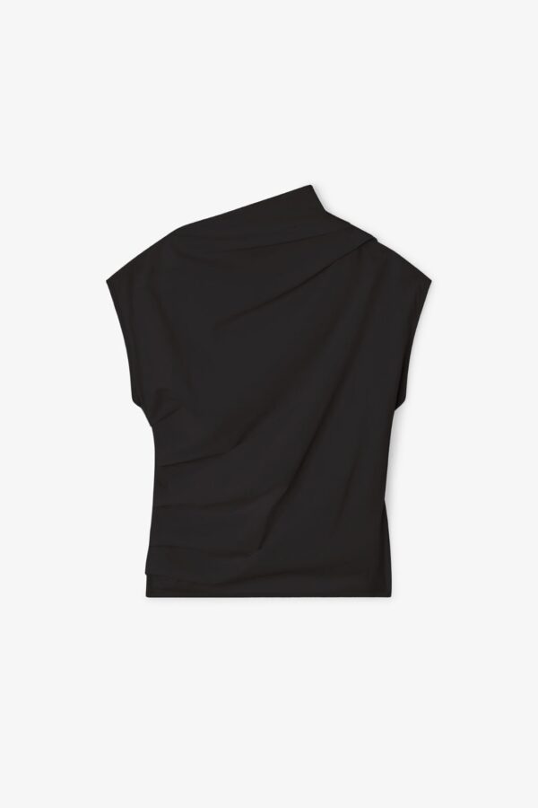 IVORY RUCHED TOP, black
