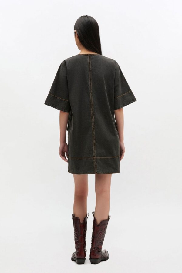 BLACK WASHED KIMONO DRESS, black - Image 2