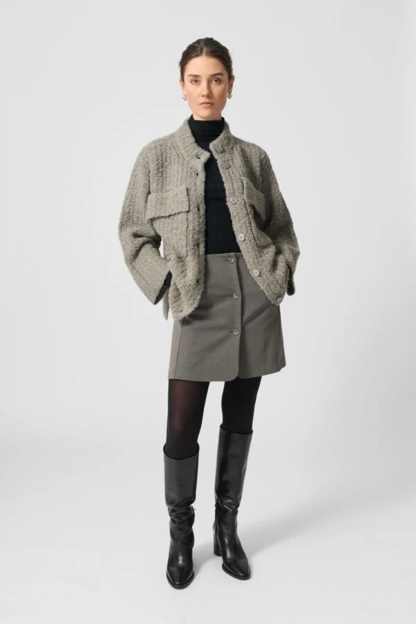 CLAINE CARDIGAN, taupe grey