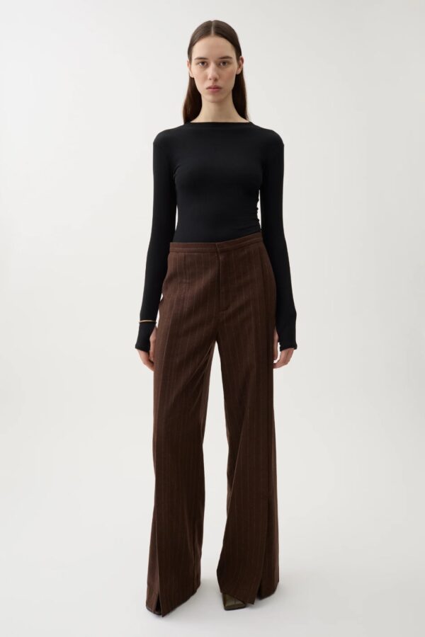 RUBIN PINSTRIPE PANTS, chicory coffee