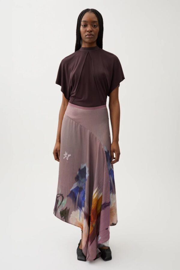 SWOOSH FLOWER SKIRT, moonscape purple