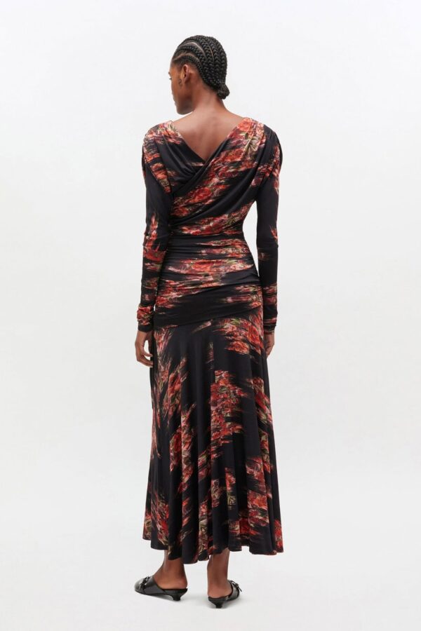 FLORAL RUCHED DRESS, black - Image 2