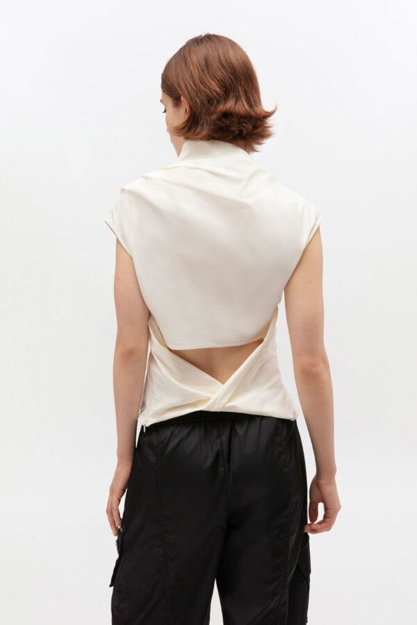 IVORY RUCHED TOP, egret - Image 3