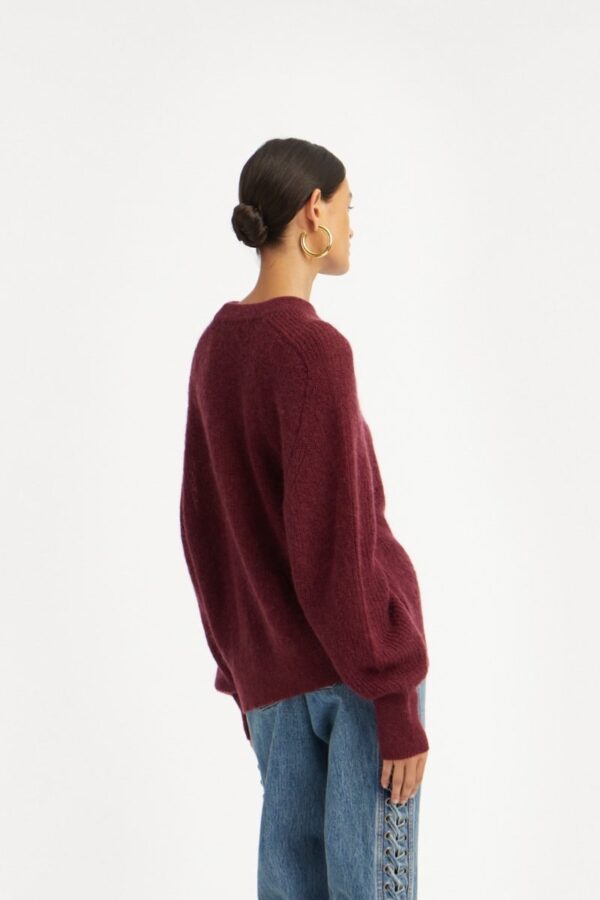 LIGHT KNIT LOGO SWEATER, bordeaux - Image 2