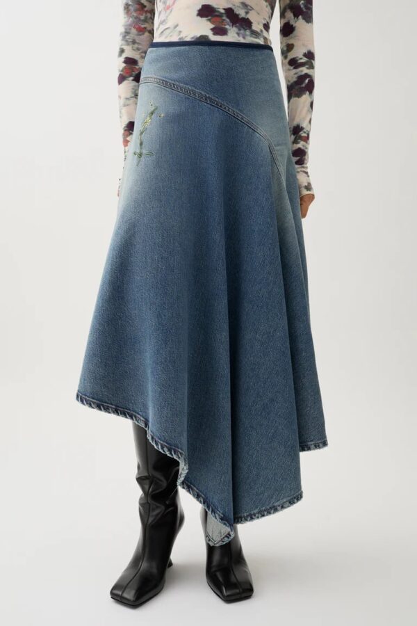 SWOOSH EMBROIDERY DENIM SKIRT, indigo - Image 2