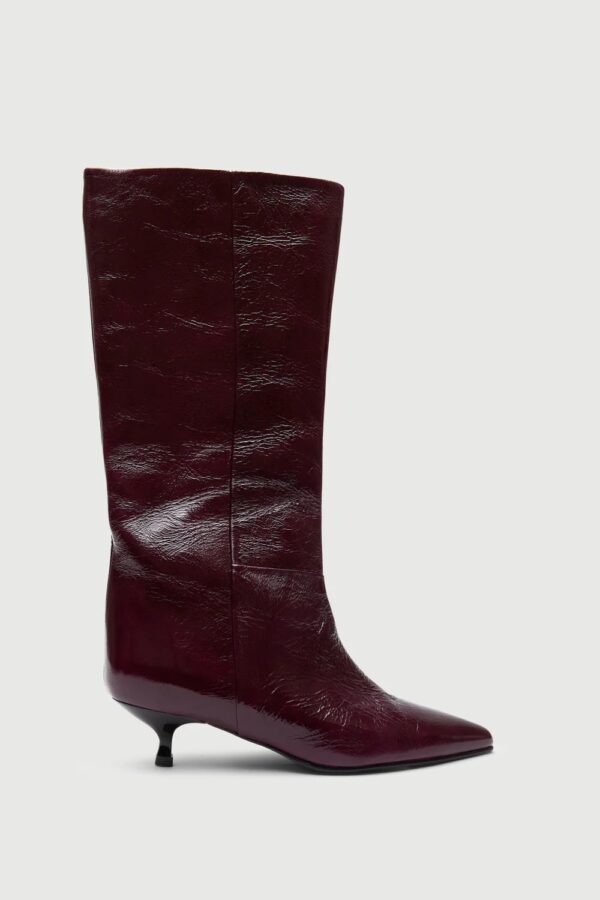 SYDNEY LEATHER BOOTS, burgundy