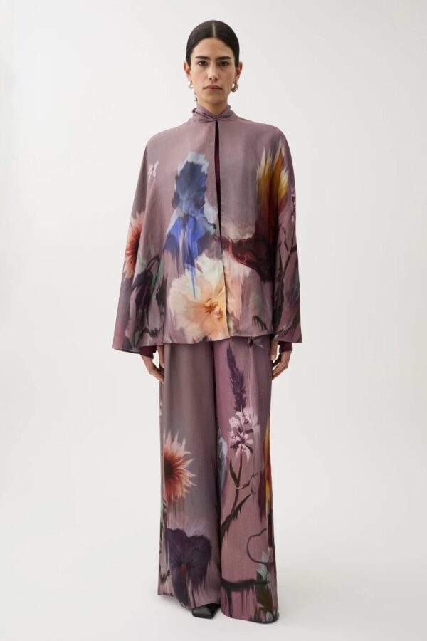 THEA FLOWER BLOUSE, moonscape purple