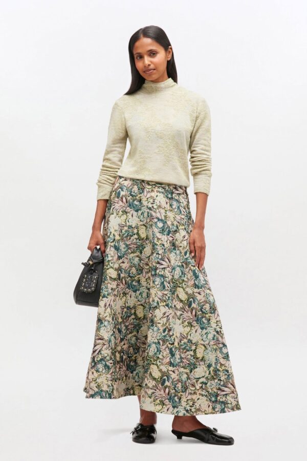 TAPESTRY LONG CIRCLE SKIRT, jadeite