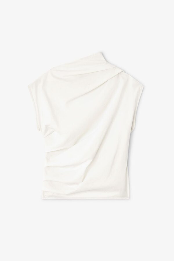 IVORY RUCHED TOP, egret