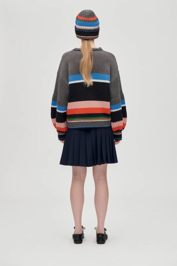 BELTED PLEATED SKIRT, dark blue - Image 2