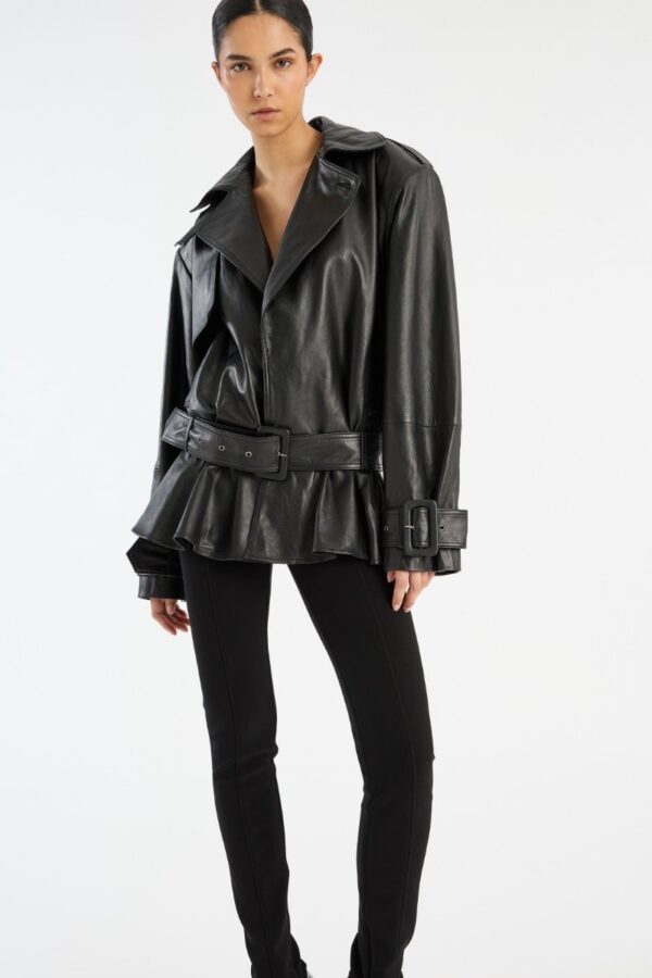 BIKER LEATHER JACKET, black - Image 2
