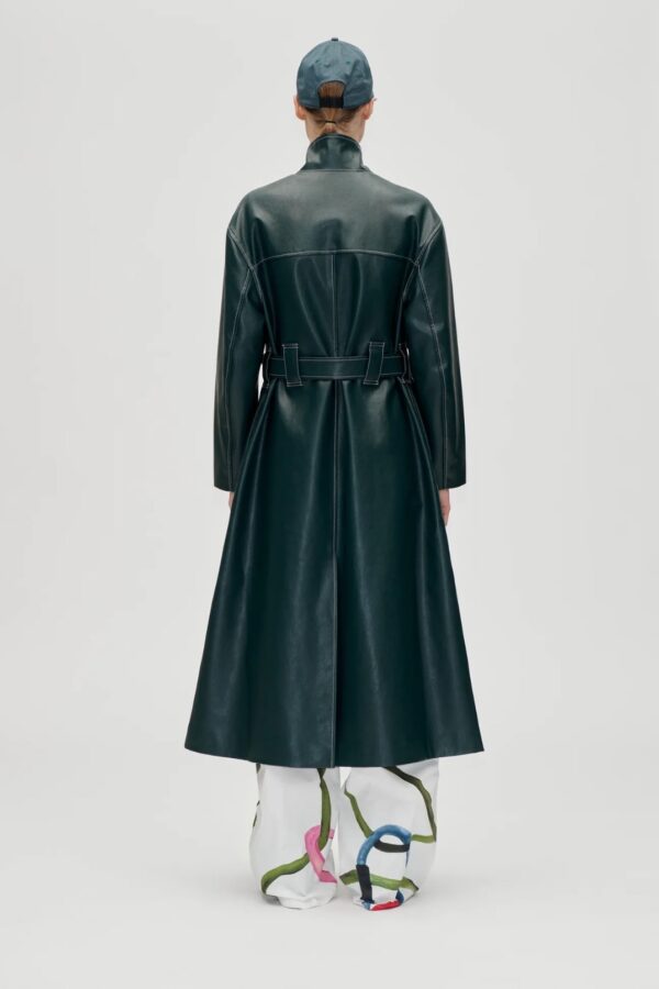 DROPPED SHOULDER HIGH COLLAR COAT, dark green - Image 2