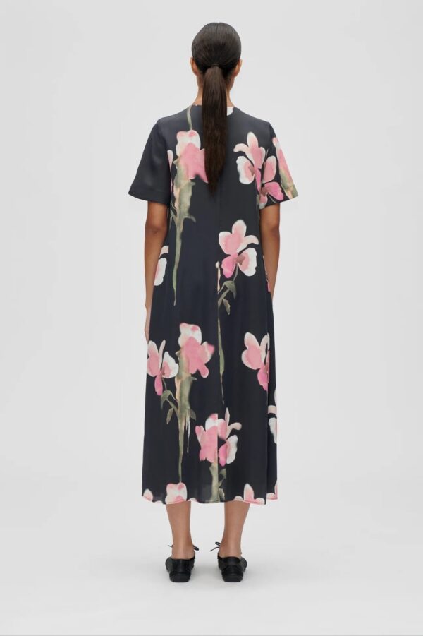 FLOWY SHORT SLEEVE MIDI DRESS, melting flowers - Image 2