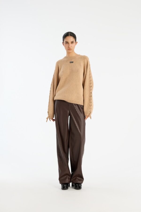 KNIT LACING JUMPER, beige