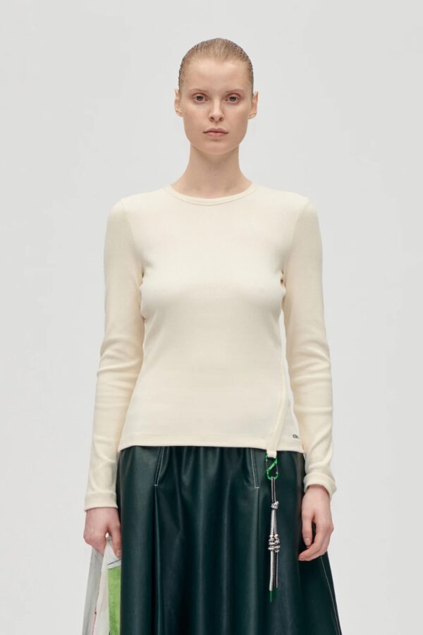 LONG SLEEVE CARABINER RIB TOP, white