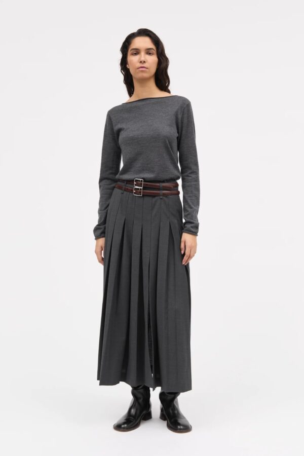 NERIS-ATELIER SKIRT, dark grey melange