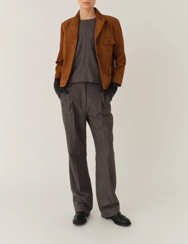 SUEDE FITTED JACKET, hazelnut - Image 2