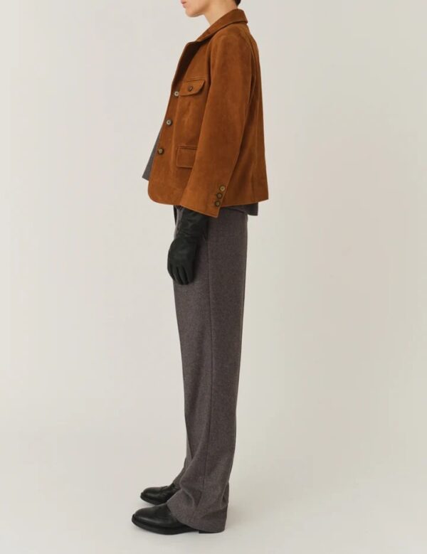 SUEDE FITTED JACKET, hazelnut - Image 3