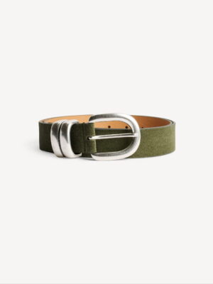 ZOIRA SUEDE BELT, deep lichen green