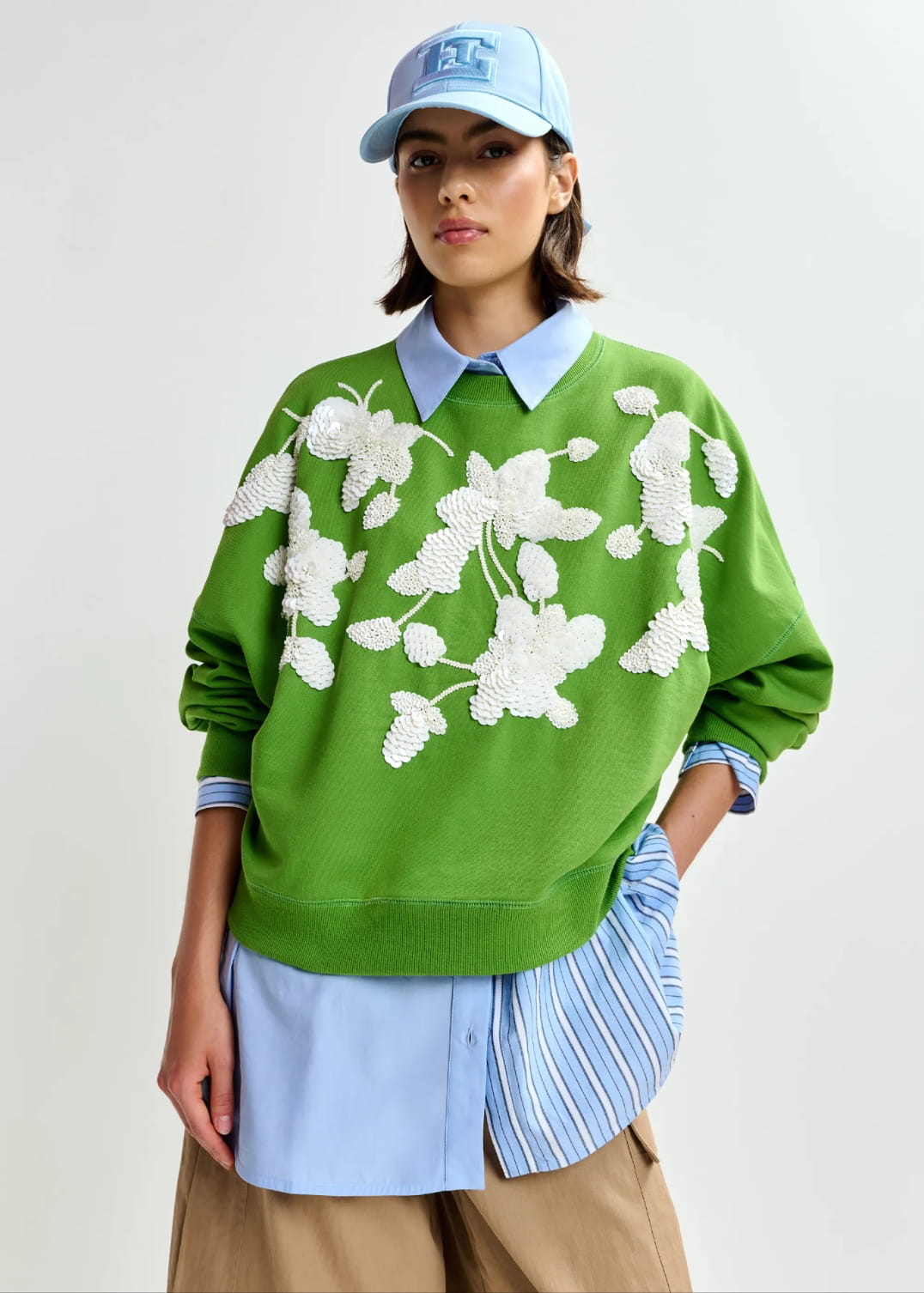 JAGA SWEATSHIRT, green/off-white - Image 2